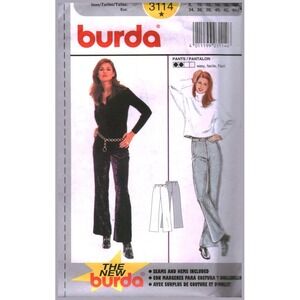 Burda 3114 Sewing Pattern Womens Close Fitting Flared Pants Size 8-18 Easy